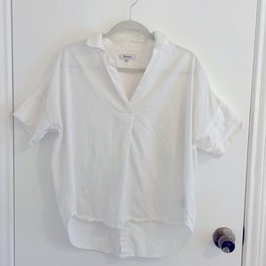 Madewell Courier Button-Back Shirt in Pure White, Medium
